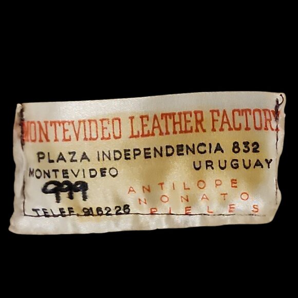 Vintage 1960's-70's Montevideo Antilope Leather Sherpa Lined Bomber Jacket - Picture 4 of 9